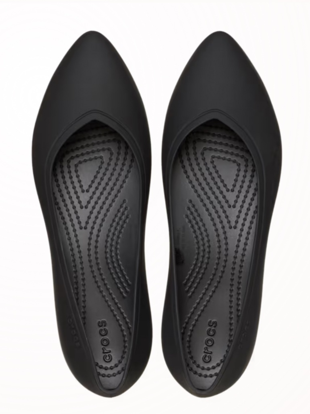 CROCS Pointed Toe Flats, Black Size 10
